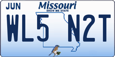 MO license plate WL5N2T