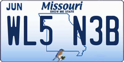 MO license plate WL5N3B