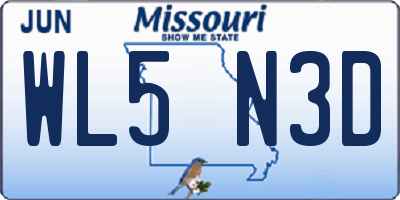 MO license plate WL5N3D