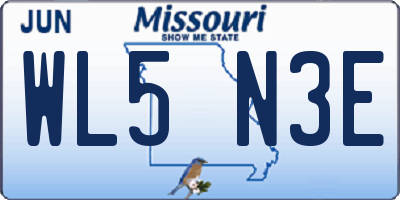 MO license plate WL5N3E