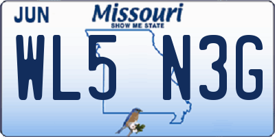 MO license plate WL5N3G