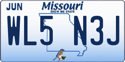 MO license plate WL5N3J