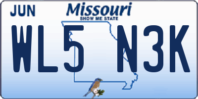 MO license plate WL5N3K