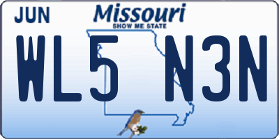 MO license plate WL5N3N