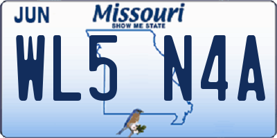 MO license plate WL5N4A