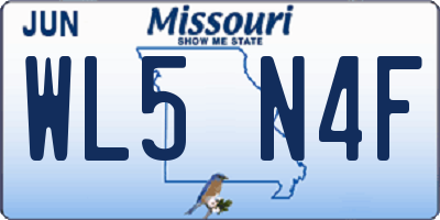 MO license plate WL5N4F