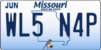 MO license plate WL5N4P