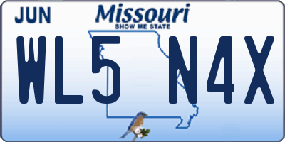 MO license plate WL5N4X