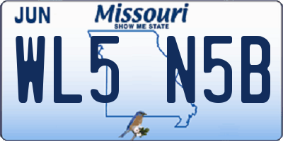 MO license plate WL5N5B