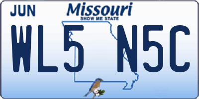 MO license plate WL5N5C