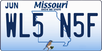 MO license plate WL5N5F