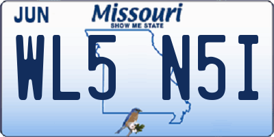 MO license plate WL5N5I