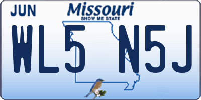 MO license plate WL5N5J