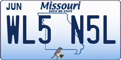 MO license plate WL5N5L