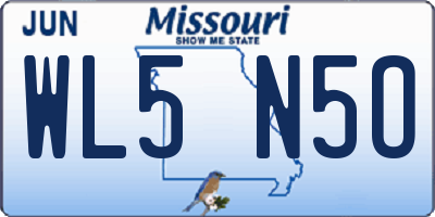 MO license plate WL5N5O