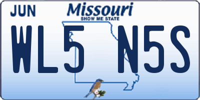 MO license plate WL5N5S