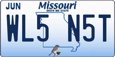 MO license plate WL5N5T
