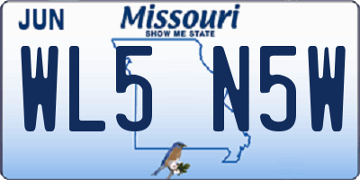 MO license plate WL5N5W