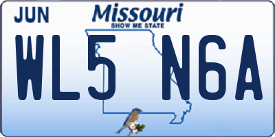 MO license plate WL5N6A