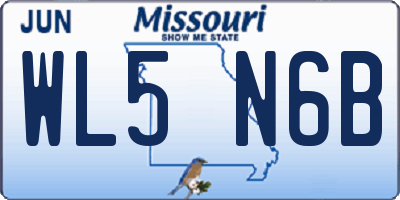 MO license plate WL5N6B