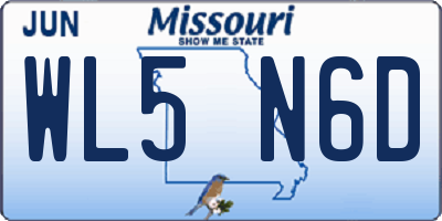 MO license plate WL5N6D