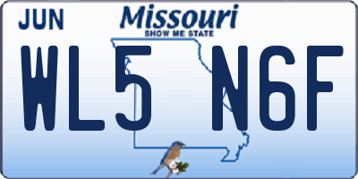 MO license plate WL5N6F