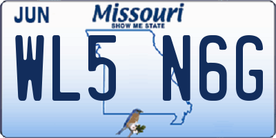 MO license plate WL5N6G