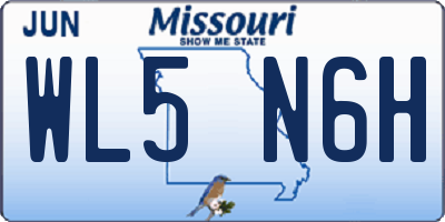 MO license plate WL5N6H