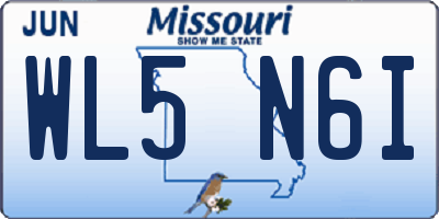 MO license plate WL5N6I