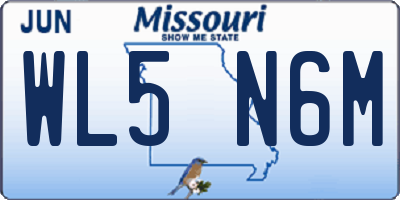 MO license plate WL5N6M