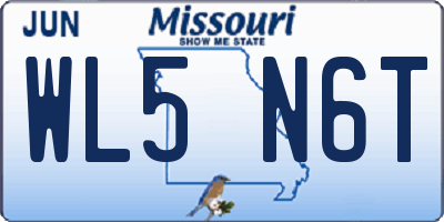 MO license plate WL5N6T