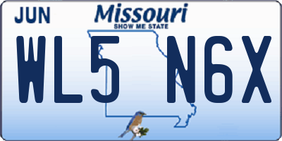 MO license plate WL5N6X