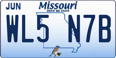 MO license plate WL5N7B