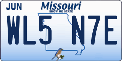 MO license plate WL5N7E