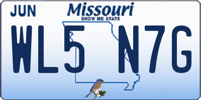 MO license plate WL5N7G