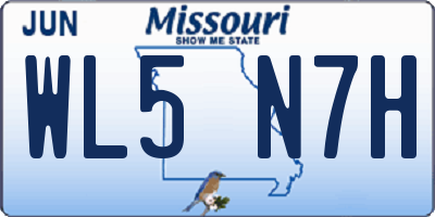 MO license plate WL5N7H