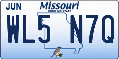 MO license plate WL5N7Q