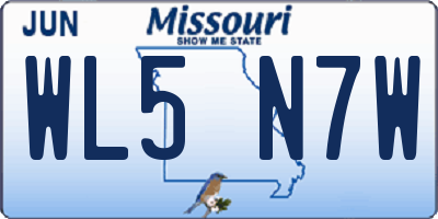MO license plate WL5N7W