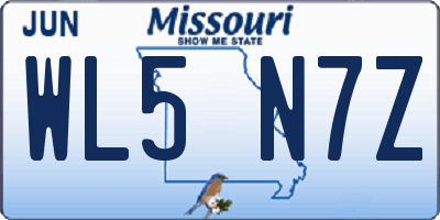 MO license plate WL5N7Z