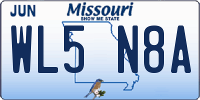 MO license plate WL5N8A