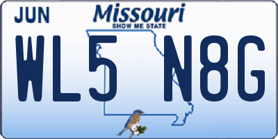 MO license plate WL5N8G