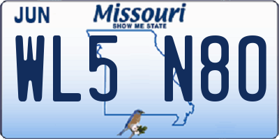 MO license plate WL5N8O