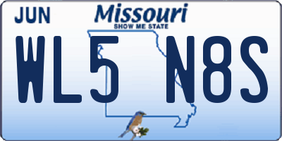 MO license plate WL5N8S