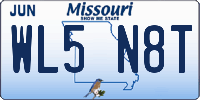 MO license plate WL5N8T