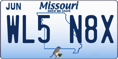 MO license plate WL5N8X