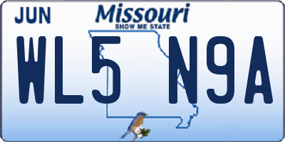 MO license plate WL5N9A