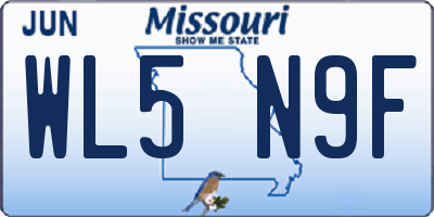 MO license plate WL5N9F