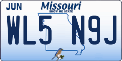MO license plate WL5N9J