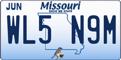 MO license plate WL5N9M