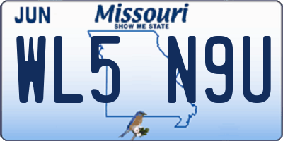 MO license plate WL5N9U